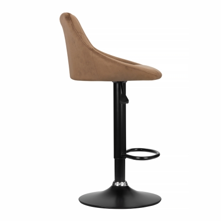 Hoker krzesło barowe pikowane obrotowe regulowane brązowe - 4