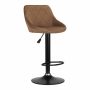Hoker krzesło barowe pikowane obrotowe regulowane brązowe - 2