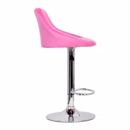 Hoker krzesło barowe pikowane obrotowe regulowane fuksja - 4