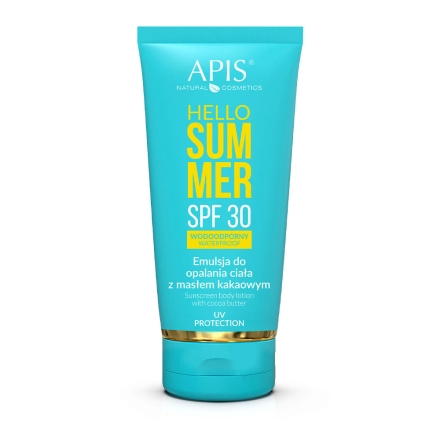 Apis hello summer spf 30, emulsja do opalania ciała z masłem kakaowym 200 ml