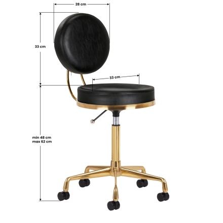 Taboret kosmetyczny H5 złoty czarny - 6