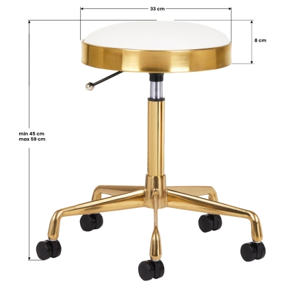 Taboret kosmetyczny H7 złoty biały - 3