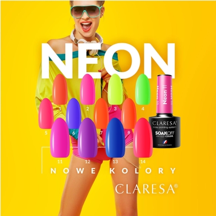 CLARESA Lakier hybrydowy NEON 12 -5g - 2