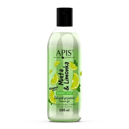 Apis energy shot, żel pod prysznic mieta&limonka 500 ml