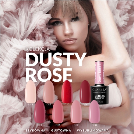 CLARESA Lakier hybrydowy DUSTY ROSE 1 -5g - 2