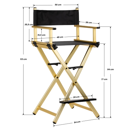 Krzesło do makijażu Alu złoto - 9