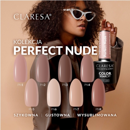 CLARESA Lakier hybrydowy PERFECT NUDE 1 -5g - 2