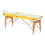 Stół składany do masażu wood komfort Activ Fizjo 2 segmentowe biało żółte - 2