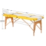 Stół składany do masażu wood komfort Activ Fizjo 2 segmentowe biało żółte - 17
