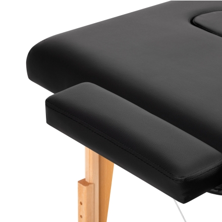 Stół składany do masażu wood Komfort Activ Fizjo Lux 2 segmentowy 190x70 czarny - 8