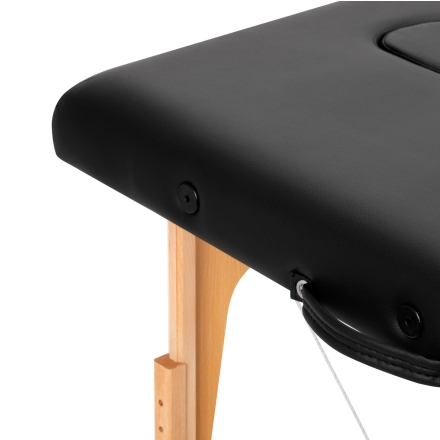 Stół składany do masażu wood Komfort Activ Fizjo Lux 2 segmentowy 190x70 czarny - 9