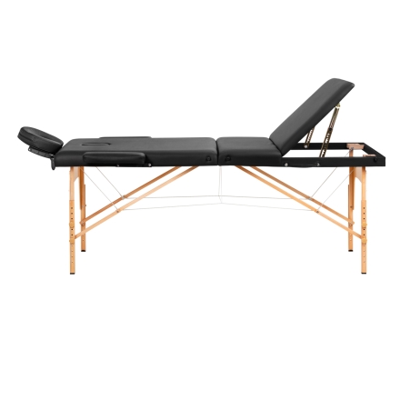 Stół składany do masażu wood Komfort Activ Fizjo Lux 3 segmentowy 190x70 czarny - 3
