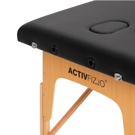 Stół składany do masażu wood Komfort Activ Fizjo Lux 3 segmentowy 190x70 czarny - 5