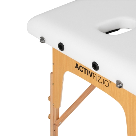 Stół składany do masażu wood Komfort Activ Fizjo Lux 3 segmentowy 190x70 biały - 5