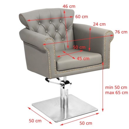 Gabbiano fotel fryzjerski Berlin szary - 2
